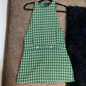 Tweed mini dress with buttons